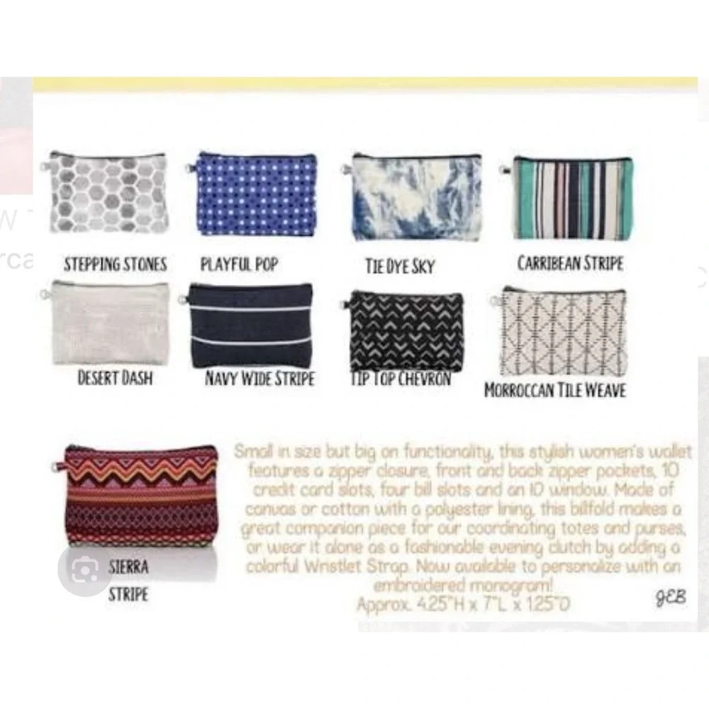 Thirty One 31 Mini Zipper Pouch Tan With Arrows